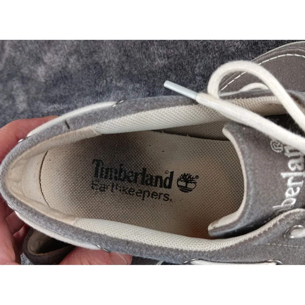 Timberland Earthkeepers Men's Grey Canvas Boat Shoes‎ Sneakers Size 8M